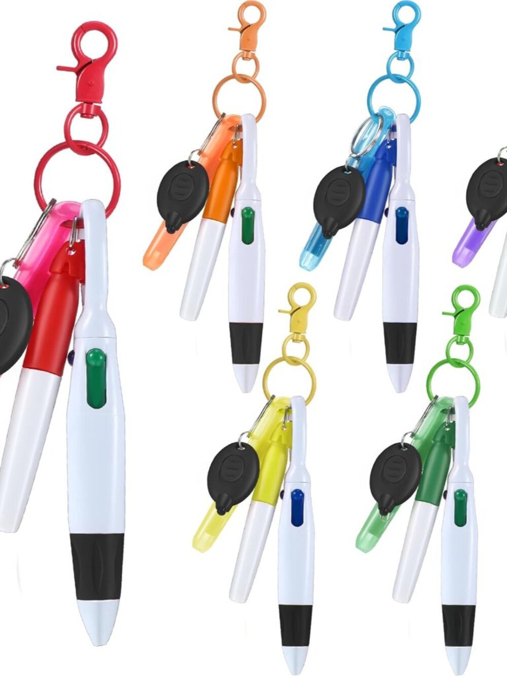 30 Pcs Retractable Badge Pen Keychain Clip Gifts